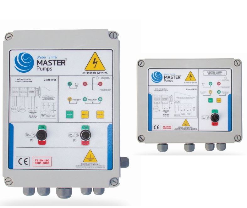 Master 2 KP M 1*3 HP Monofaze Pompa-Hidrofor-Drenaj Elektronik Korumalı Kontrol Panosu